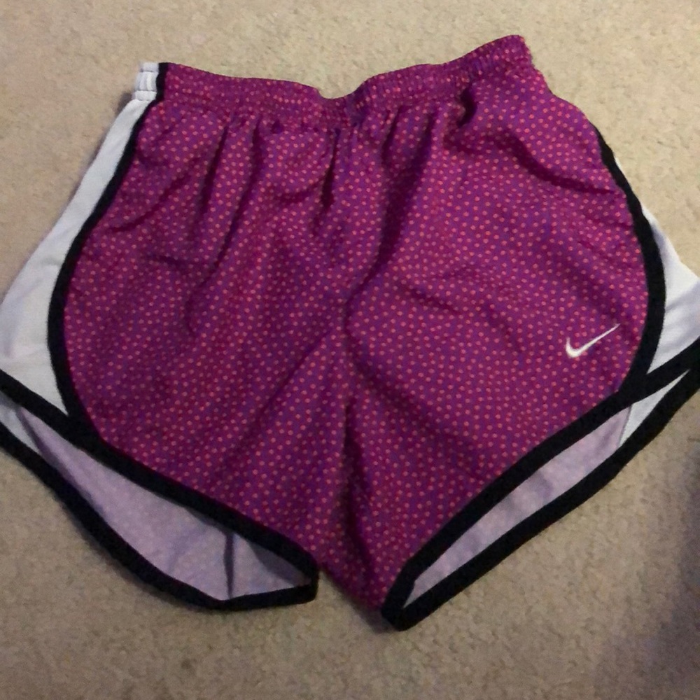 kids polk a dot dri fit nike shorts